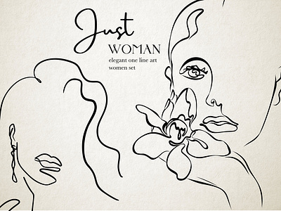 Just Woman One Line Art art digital art graphic design illustration poster procreate