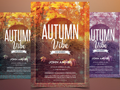 Autumn Vibe - Festival PSD Flyer autumn festival flyer autumn poster flyer psd flyer autumn flyer