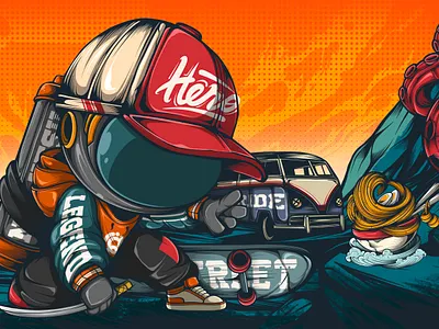 DON'T TAKE MY RAMEN apparel art artgallery character clothing cyberpunk design doodle graffiti hero illustration merchandise popart samurai streetart urbanart vector