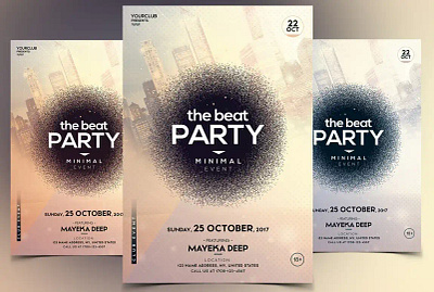 The Beat - Minimal PSD Flyer clean flyer event flyer template flyer poster psd flyer the beat minimal psd flyer