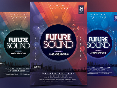 Future Sound - PSD Flyer Template festival flyers flyer photoshop flyers poster psd flyer templates