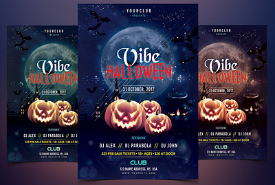 Vibe Halloween - PSD Flyer Template halloween flyer halloween night flyer party flyer scary night poster