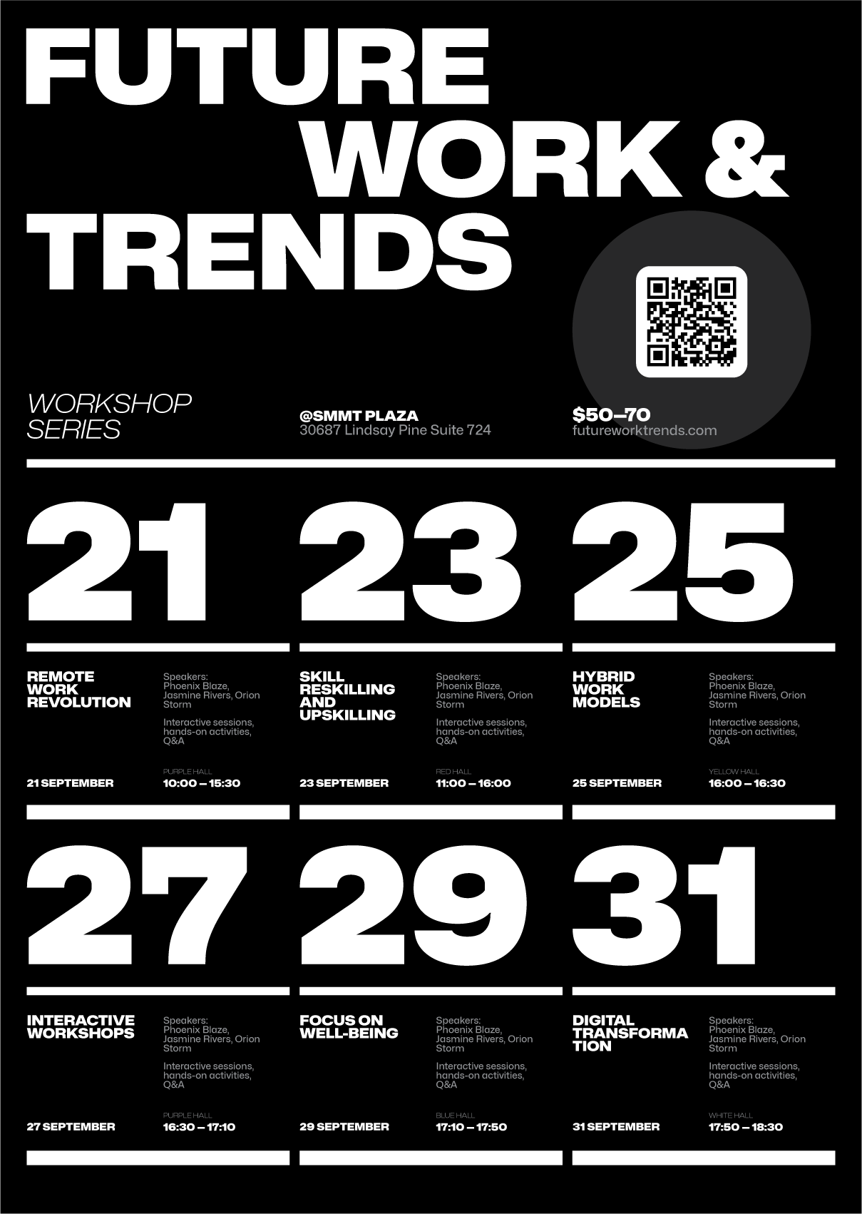 Free Drop / Workshop Calendar Event Poster business calendar conference event flyer free freebie minimalist number poster presentation program schedule seminar speaker summit template typography vector workshop