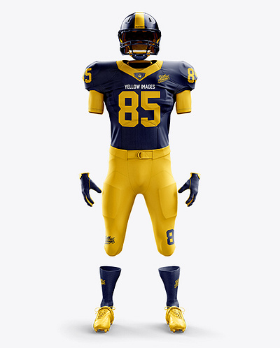 Free Download American Football Kit Mockup - Front View free mockup template mockup designs