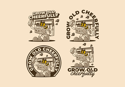 Grow old cheerfully, Cassette tape player character old style old school