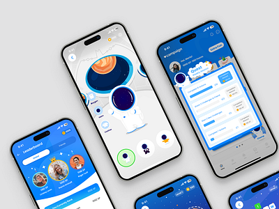 Campaign Gamification Features blue campaign campaign apps clean design clean ui donate element fundraising game game ui games gamification mascot mission mobile mobile design reward social app ui