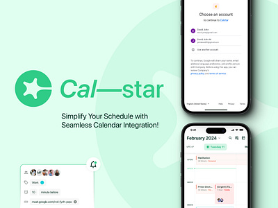 Cal—star: Seamless Calendar Integration calendar drawer google google calendar indonesia meeting mobile mobile apps modals product designer schedule scheduler sheet task team todo ui uiux workspace
