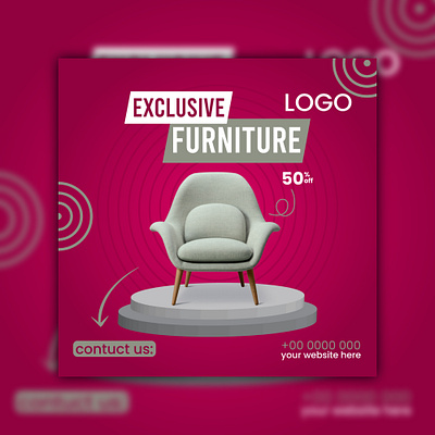 Furniture Sale Social Media Design banner square