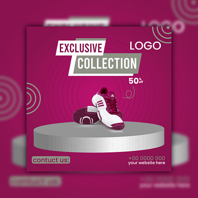 New Collection Social Media Sale banner square graphic design