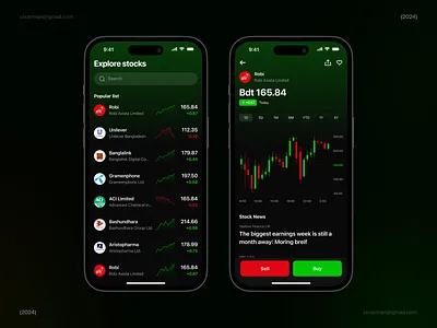 Stock trading mobile app 2024 app design branding finance fintech graphic design invest logo stock stock market trading ui ux