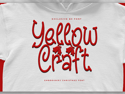 Yellow Craft Embroidery Font branding design font handwritten italic logotype script typeface