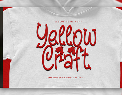 Yellow Craft Embroidery Font branding design font handwritten italic logotype script typeface
