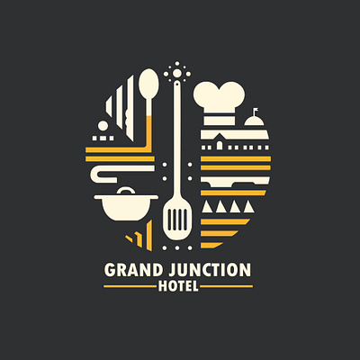 Grand Junction Hotel Logo Design branding graphic design logo