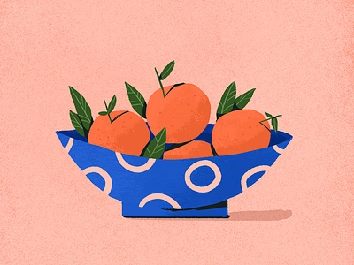 Summer Mode Oranges adobe illustrator clementine design flat fruit illustration orange photoshop plate summer summer mode texture vector