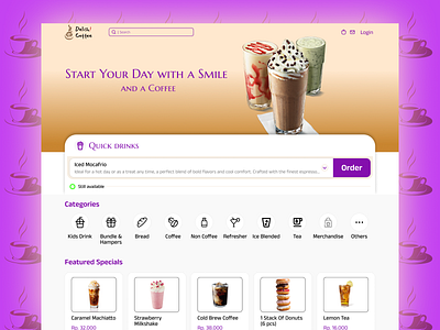 Delish! Coffee - UI Website design ui web design
