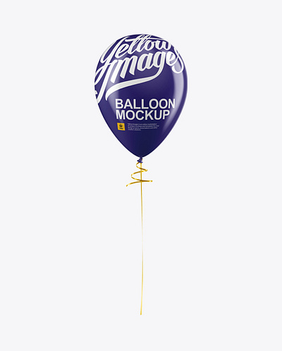 Free Download PSD Balloon With Ribbon Mockup - Front View free mockup template mockup designs