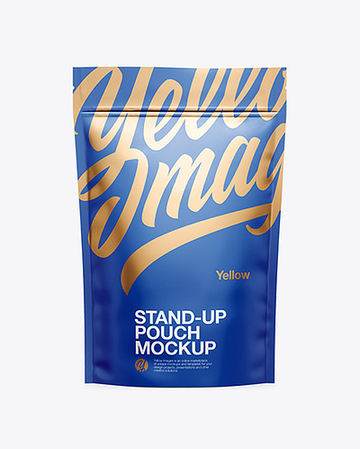 Free Download Matte Stand Up Pouch W/ Zipper Mockup - Front View free mockup template mockup designs