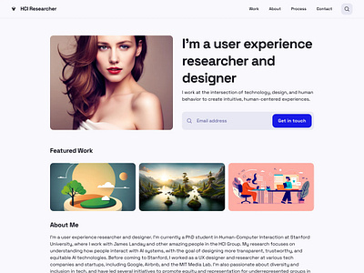 Elegant UI Design for HCI Research Portfolio Website design ui ui design uiux ux design visual design web design