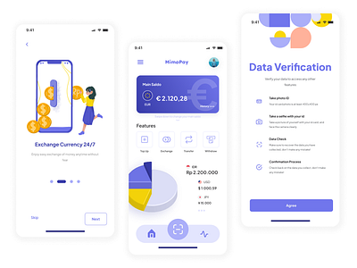 Multi Currencies E-Wallet App Design appdesign ewalletapp productdesign ui uidesign uiux ux uxdesign