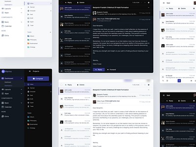 Marmo UI Kit: Inbox Clean Mail Interface email figma inbox profile ui ui kit web