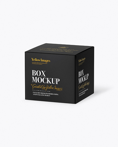 Free Download PSD Paper Box - Half Side View (High-Angle Shot) branding mockup free mockup template mockup designs