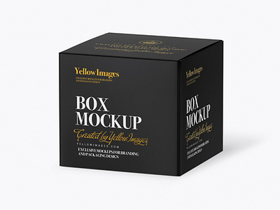 Free Download PSD Paper Box - Half Side View (High-Angle Shot) branding mockup free mockup template mockup designs