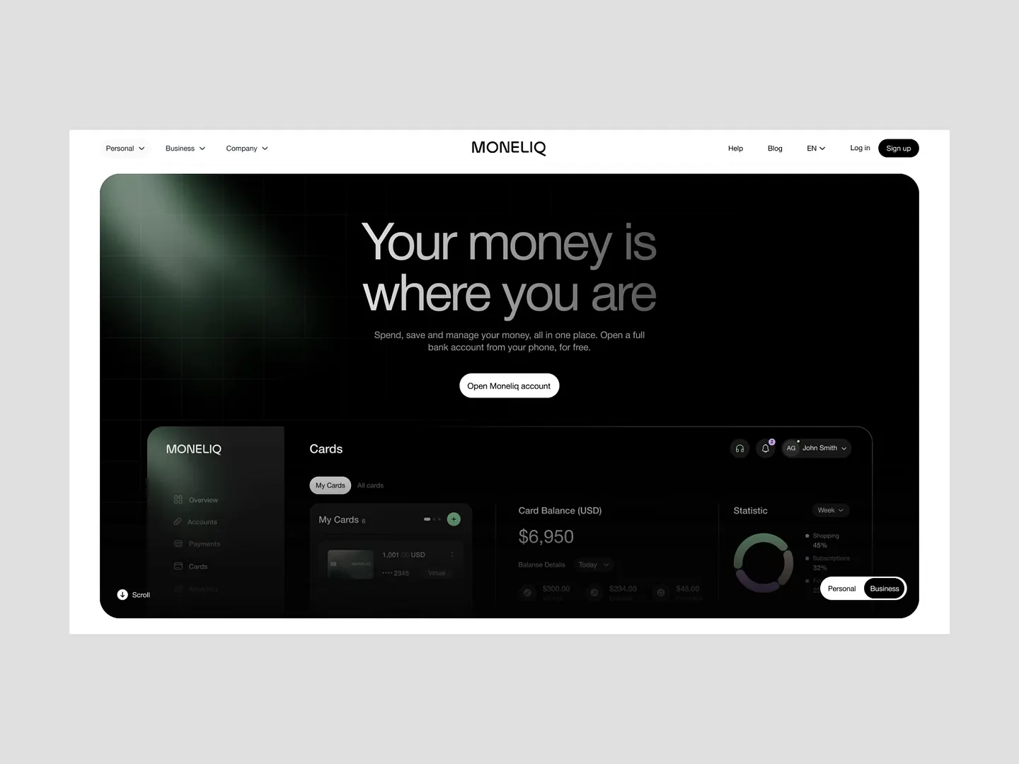 Sleek Digital Banking Website Design for Modern Users