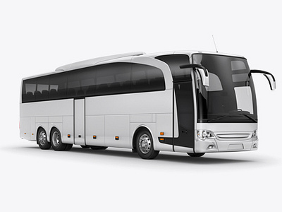 Free Download PSD Mercedes-Benz Travego Mockup - Half Side View by John