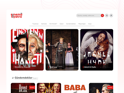 Home page - Sinema Tiyatro branding cinema design landing landingpage theater ui uidesign uiuxdesign ux uxdesign