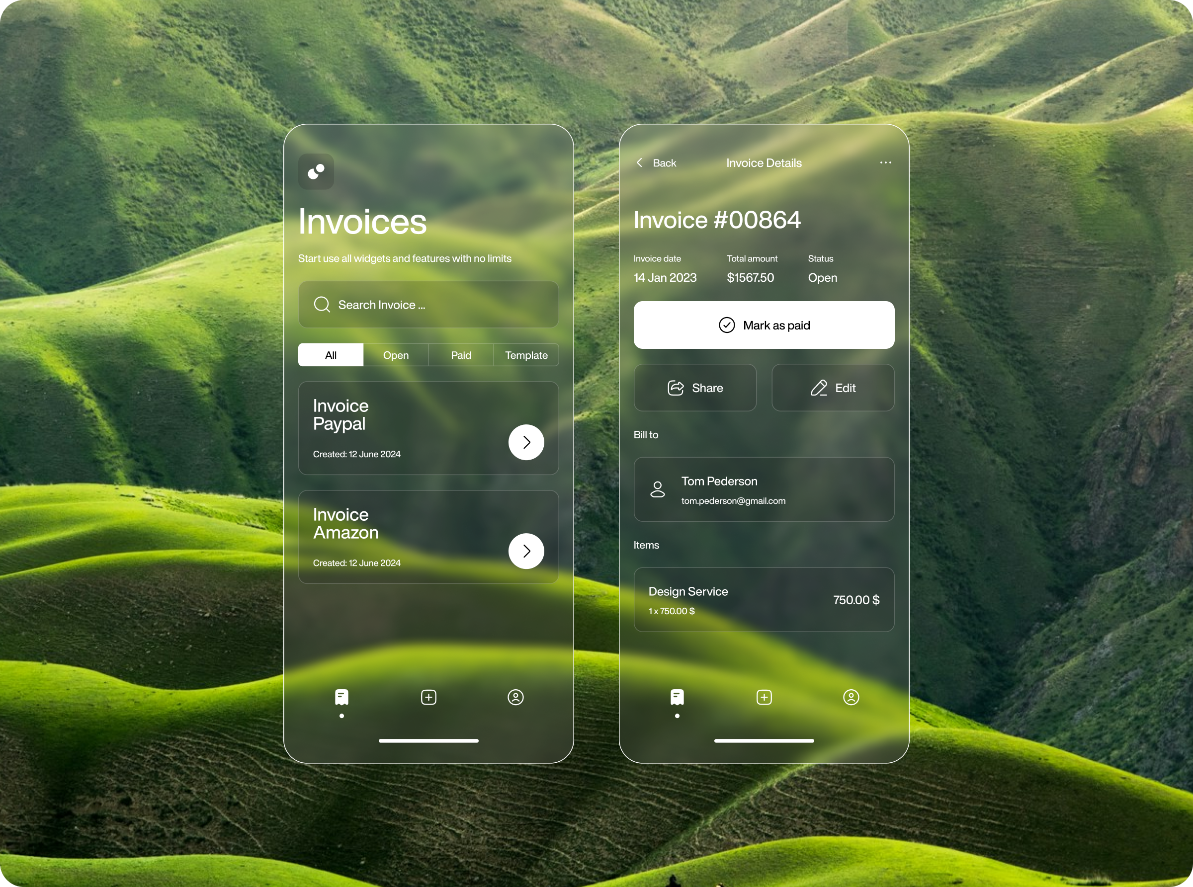 Invoice Details - Mobile App app app invoice appealing app invoice app mobile app mobile application modern app nature trendy app ui ui ux user interface widget widget ui