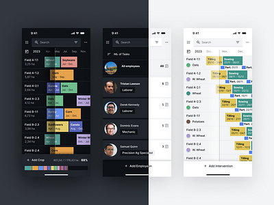 Fieldwise Planning agriculture app calendar chart crop design digital gantt management planning rotation schedule task ui ui design uiux ux