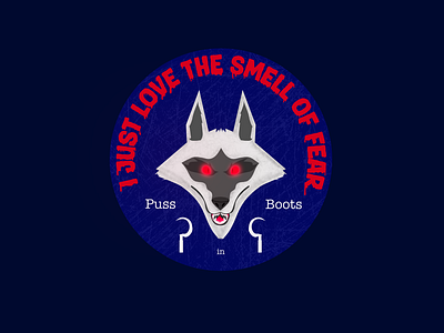 Puss in boots movie Badge badge graphic design wolf