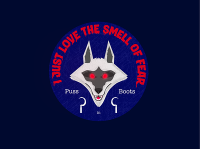 Puss in boots movie Badge badge graphic design wolf