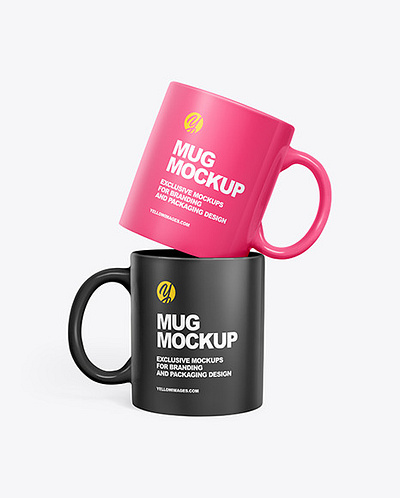 Free Download PSD Two Matte Mugs Mockup free mockup template mockup designs