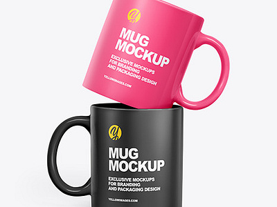 Free Download PSD Two Matte Mugs Mockup free mockup template mockup designs