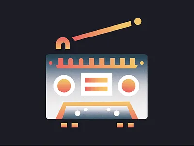 retro radio icon with grain texture 3d animation branding cre creative design gradient graphic design ico icon illustration logo motion graphics ui vector