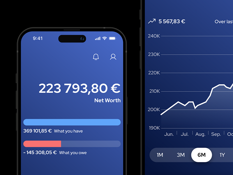 Net Worth app asset budget design digital finance financial fintech mobile net ui ui design uiux ux worth