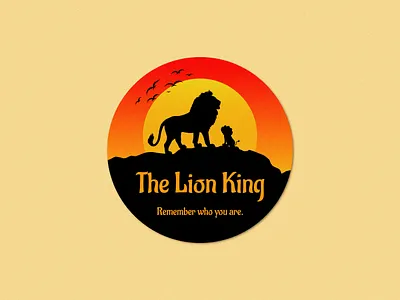 Dribbble's Weekly Warm-Up | Movie Badge Design - The Lion King art artwork challenge concept design dribbble dribbbleweeklywarmup emblem film graphic design illustration landscape logo movie playoff sunset the lion king typography vector weekly warm up