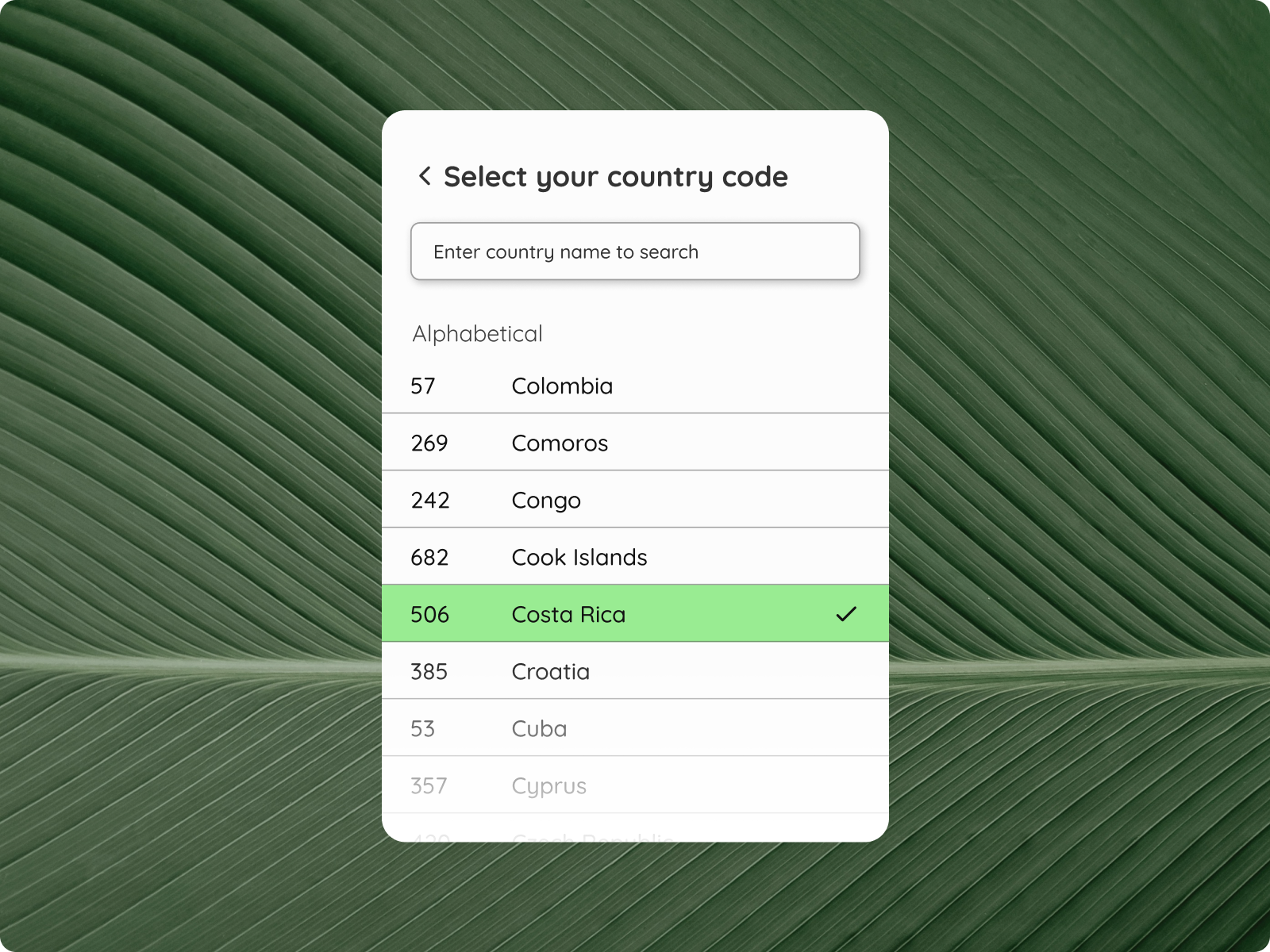 Day 20 of improving my UI skills · #20 Design a Dropdown list challenge code costa rica country country code cr dropdown list ui