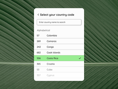 Day 20 of improving my UI skills · #20 Design a Dropdown list challenge code costa rica country country code cr dropdown list ui