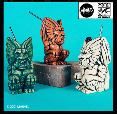 Marvel's Fin Fang Foom Tiki Mug by Mondo ceramics illustration iron man key art marvel comics product design shang chi tiki