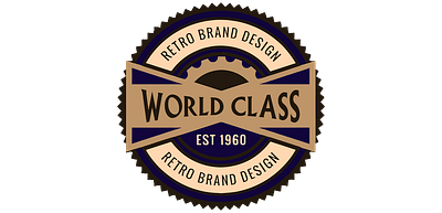 World-Class-Retro-Badge-1600 app branding design graphic design illustration logo logos typography ui vector