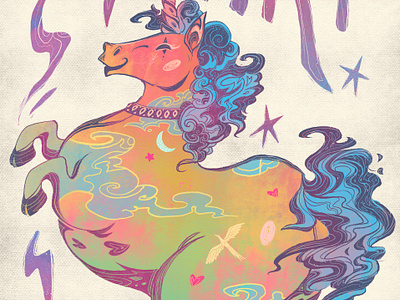 Fairy Unicorn for prints design illustration print typography
