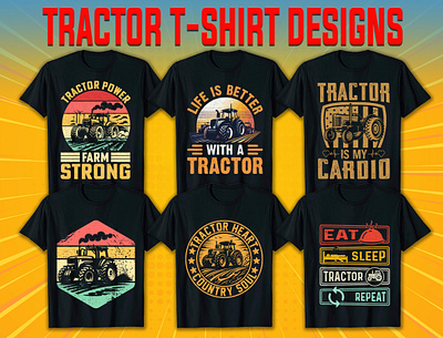 Tractor (Farm) T-shirt Design adobe illustrator agriculture branding design driver farm funny illustration logo lorry motor retro shirt t shirt tractor tshirt tshirt design tutorial ui usa vintage