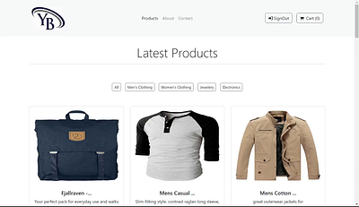 YB Shopping Cart cart page checkout page ecommerce website shopping