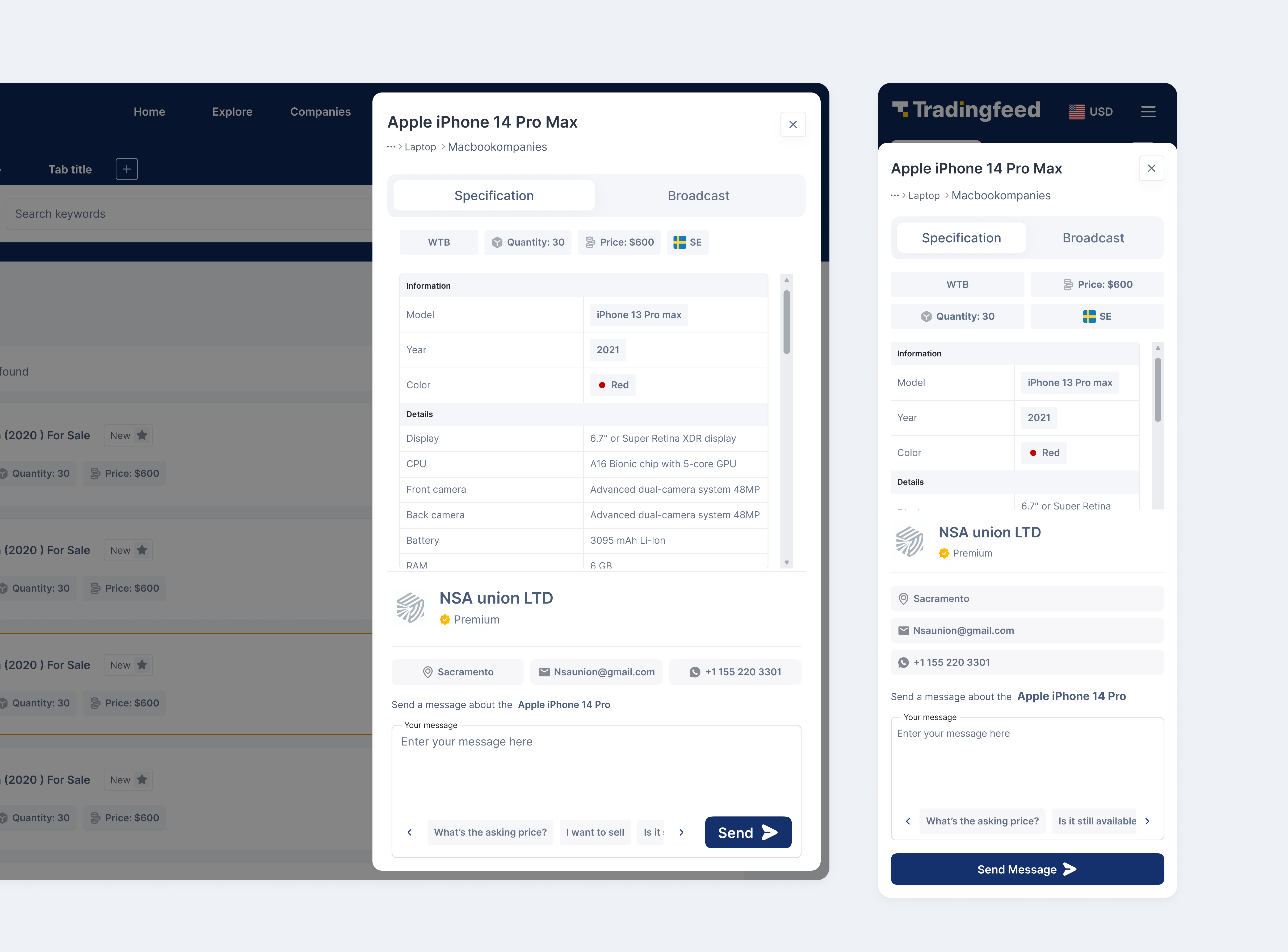 Product detail ( Sideout & Bottom sheet) ui ux design
