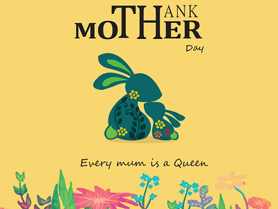 Mother day post design ai design illustration mom mother day mothers post rabbit social media post vector