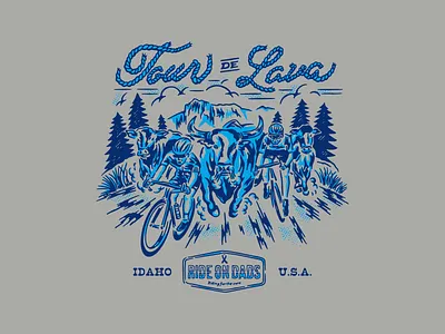 RIDE ON DADS / T-SHIRT DESIGN branding cattle clothing brand cycling design graphic design idaho illustration lettering letters tshirt western