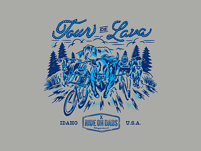 RIDE ON DADS / T-SHIRT DESIGN branding cattle clothing brand cycling design graphic design idaho illustration lettering letters tshirt western