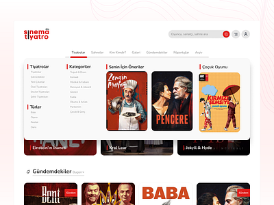 Mega menu - Sinema Tiyatro cinema design mega menu theater uidesign uxdesign